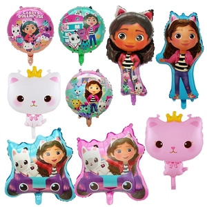 Nuevo globo redondo con forma <span class=keywords><strong>de</strong></span> dibujos animados <span class=keywords><strong>de</strong></span> <span class=keywords><strong>casa</strong></span> <span class=keywords><strong>de</strong></span> muñecas Gabi para decoración <span class=keywords><strong>de</strong></span> fiestas - Product Image 1