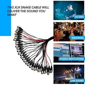 100% मानक ऑडियो SACB-32x8x100 32-चैनल xlr कम प्रोफ़ाइल सर्किट बोर्ड सांप केबल, 100-फीट - Product Image 4