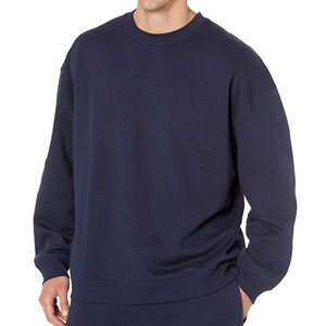 OEM couleur unie 100% coton à manches longues col rond sweats dernière conception automne hiver polaire matériel de base sweats - Product Image 1