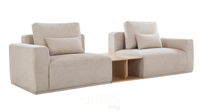ORRIS LIVING Wohnzimmer-Möbelset Komfortables Polstersofa mit Kissenrücken und Geraden Armlehnen Luxus-Apartment-Villa