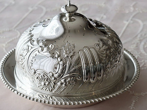 Plat de luxe avec couvercle pour la maison hôtel restaurant ustensiles de cuisine aliments plat de service décor finition argent personnaliser Logo plat de service - Product Image 2