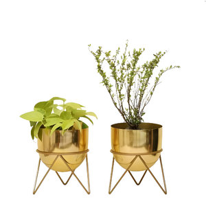 Maceta dorada de la mejor calidad con soporte para la decoración del hotel del restaurante del hogar a un precio asequible de la India - Product Image 4