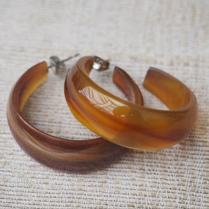 ต่างหูเขาควายสำหรับเด็กผู้หญิง ต่างหูผู้หญิง เครื่องประดับเขาธรรมชาติสำหรับผู้หญิง คุณภาพสูง - Product Image 1