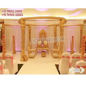 มณฑปงานแต่งงานแบบดั้งเดิม ทำจากไม้แกะสลัก มณฑปงานแต่งงานแบบกูร์กาฏฐ์ ตกแต่งมณฑปงานแต่งงานแบบฮินดู มณฑปงานแต่งงานแบบออสเตรเลีย - Product Image 1