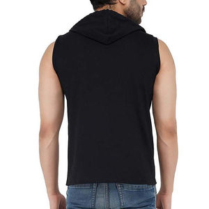 Wholesale <b>Men's</b> <b>Sleeveless</b> Gym Hoodies Plus Size Casual Blank Cotton Sweatshirts Workout Sports Wear with Hood Workout <b>Hoodie</b> - Product Image 6