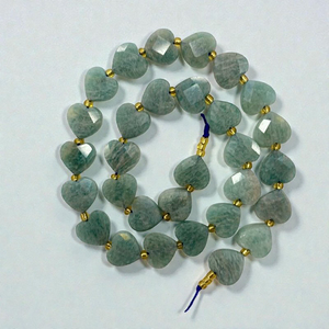 Cuentas de Piedras Preciosas de Amazonita Natural al por Mayor, con Forma de Corazón Facetado, para Fabricación de Joyería DIY, Collar - Product Image 1