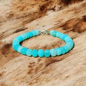 2025 Boho Minimaliste À La Mode Couches pour Bracelet pour Femmes Péruvienne Bleu Opale 6-8mm Lisse Pierres Précieuses Perles Anniversaire - Product Image 4