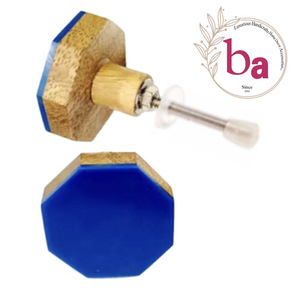 Moderne Bleu Royal Résine Bois Laiton Tiroir Porte Armoire Boutons Poignée pour Commode Salle De Bains Bureau À Domicile-Artisanat Antique - Product Image 1