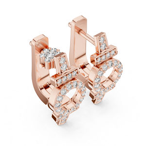 14K Yellow <b>Gold</b> <b>Drop</b> <b>Earrings</b> with Round Lab-Grown Diamonds for Women Luxury Certified Bridal Wedding Anniversary Gift Elegant - Product Image 6