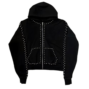 Sweat à capuche unisexe en polaire d'hiver avec strass et motifs scintillants en cristal, idéal pour la vente en gros et les boutiques - Product Image 3