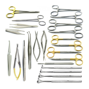 23 Pcs <b>Surgical</b> Kits German Steel Scissor Adson Forceps Scalar Forceps And <b>Other</b> <b>Surgical</b> Tools Set With Leather Case - Product Image 1