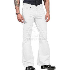 2025 nuevos pantalones acampanados de moda para hombre de alta calidad a granel al por mayor hecho en fábrica lavado ligero desgastado - Product Image 2