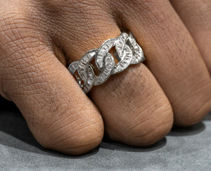 Joyería de Hip Hop personalizada de lujo para hombre anillo cubano helado en plata sólida 925 con diamantes de moissanita VVS1 reales chapado en oro de 18 quilates - Product Image 3