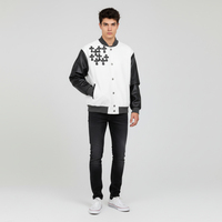 Veste universitaire de baseball américaine pour hommes et femmes, style Letterman |   Veste décontractée coupe-vent en cuir véritable