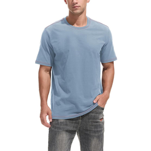 Camiseta de Corte Regular, Color Sólido Informal, Ligera, Suave y Transpirable, OEM ODM, Logotipo Personalizado, Camiseta para Hombre en Venta, Camisetas Personalizadas para Hombre - Product Image 1