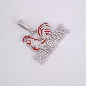 Pendentif tendance en or blanc 14kt de style Hip Hop grande lettre taille VVS clarté diamants cultivés en laboratoire pour les fêtes - Product Image 2