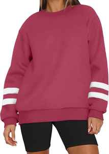 Sweat-shirts à capuche surdimensionnés pour femmes avec logo personnalisé 2026, taille plus, col rond, pull uni, manches longues, respirant, tricot d'hiver - Product Image 4