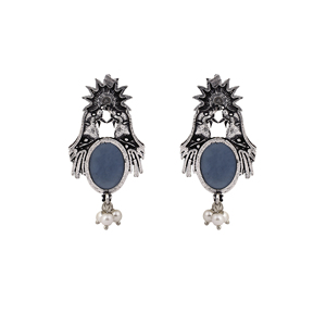 ต่างหูแฟชั่นรูปนกสีฟ้าพร้อมดีไซน์ดวงอาทิตย์ - Product Image 3