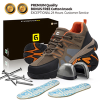 Chaussures de sécurité pour hommes GUYISA, couleur marron, tige en microfibre, semelle en caoutchouc, embout en acier