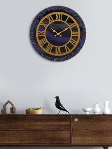 Horloge de maison de luxe, faite à la main en résine, thème océan, moderne, étanche, surdimensionnée, veilleuse, décoration de mariage, décoration de salle à manger - Product Image 3