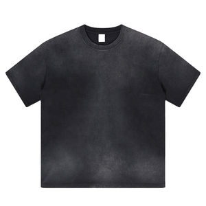 Meilleure vente 100% coton Jersey lavage à l'acide High Street Style respirant à manches courtes hommes décontracté grande taille Logo personnalisé T-Shirt - Product Image 3