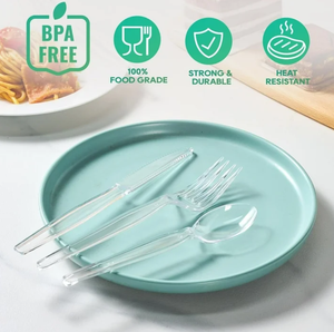 Ustensiles jetables biodégradables PLA/PP/PS/PHA/Bagasse, emballés individuellement, sans BPA, écologiques, sans danger pour les aliments, recyclables, pour les fêtes - Product Image 5