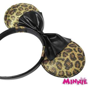 ORDE DE FÁBRICA Orejas de Minnie con Licencia - Diadema Colorida con Estampado de Leopardo para Disfraz de Niños - Accesorio para el Cabello de Cumpleaños, Parque Temático - Product Image 1
