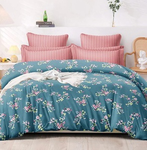 Juego de ropa de cama de algodón suave de lujo con funda nórdica con estampado Floral sábana y funda de almohada perfecta para decoración de dormitorio moderno y exportación - Product Image 6