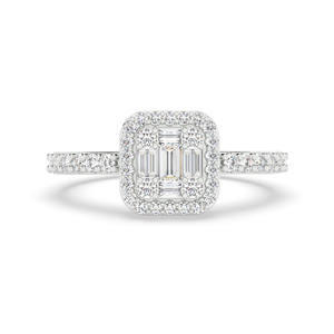 Anillo de compromiso de racimo de diamantes cultivados en laboratorio Anillos de diamantes elegantes y únicos Anillo de Bodas de halo de diamantes Anillo de oro blanco/amarillo/rosa - Product Image 6