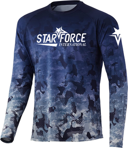 เสื้อตกปลาแขนยาว Upf50 + ผู้ชายเสื้อตกปลาแบบสั่งตัดสีดำระบายอากาศได้ดี - Product Image 1