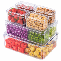 Ensemble de 7 contenants de rangement pour réfrigérateur hermétiques et anti-fuites, organisation de la cuisine, sans BPA, compatibles lave-vaisselle, grande capacité, design moderne pour aliments