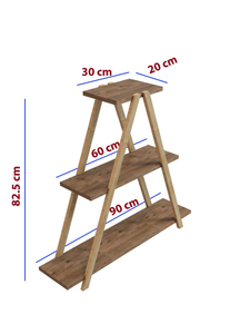 Support à plantes d'angle triangulaire à 3 niveaux, étagère à fleurs décorative en bois, design scandinave moderne - Product Image 2