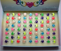 Jolies bagues lumineuses phosphorescentes en pierres écologiques, formes cœur, étoile, cercle, triangle, lune, bijoux fantaisie pour enfants, cadeau