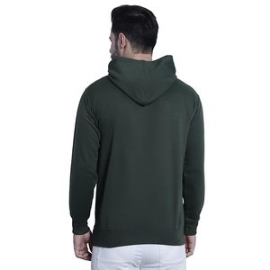 Sweat à capuche en molleton de coton à manches longues non imprimé pour homme - Product Image 5