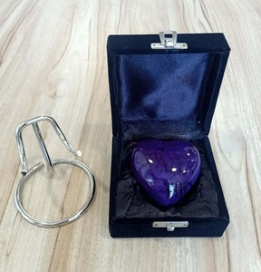 Violet Heart <b>Keepsake</b> Urn Mini Heart Urn for Human Ashes with <b>Box</b> & Display Stand Small Cremation Small Urn for Adults - Product Image 4