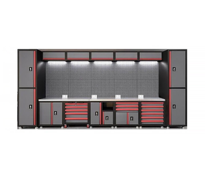 CYD Combinazione di Armadi Portautensili da Garage per Officina Banchi da Lavoro in Metallo per Uso Intensivo con Piano in Acciaio Inox - Product Image 1