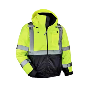 Veste de travail de construction haute visibilité pour hommes Vêtements de travail de sécurité réfléchissants fournis en usine Manteau de sécurité en coton haute visibilité - Product Image 6