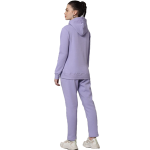 Custom Logos On Premium Cotton Tracksuit Set <b>Purple</b> Sweatsuit Hoodie Jogger Women's Active Bottoms Wholesale - Product Image 3