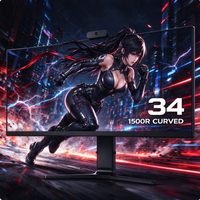 ZWBA OEM BARU 34 Inci 4k 180hz IPS LCD SSD/HDD Core I5 Lampu RGB Belakang Melengkung All in One PC Komputer Desktop untuk Gamer & Bisnis