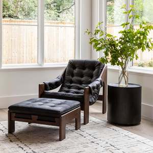 Sofá Modular de Lujo Moderno Francés de Tres Plazas Chesterfield en Forma de L, sin Respaldo ni Brazos, con Estructura de Madera Maciza, en Color Negro, para Sala de Estar - Product Image 5