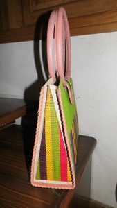 Madagascar Luxury Small Straw <b>Tote</b> Bag Handmade Casual Design <b>Raffia</b> Straw Lining Colourful HOOK&LOOP Closure Two Straps - Product Image 6