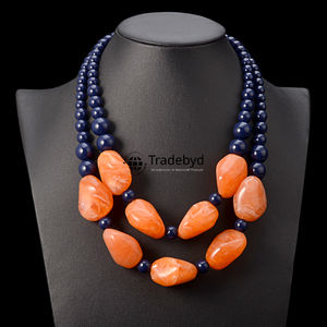 Tradebyd Trendy Collier en résine Bijoux légers Pièce de déclaration faite à la main pour femmes et adolescents - Product Image 2