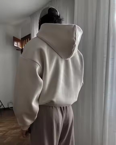 Sweats à capuche et sweatshirts en molleton chaud de qualité 100% coton pour hommes avec col à capuche brodé solide pour la saison hivernale - Product Image 5