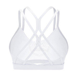 Sujetador deportivo activo para mujer con logotipo personalizado Top de gimnasio de LICRA con cuello redondo sexy de talla grande transpirable a la venta - Product Image 2