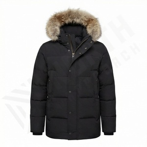 Veste parka d'hiver sur mesure pour homme, respirante, avec capuche en fausse fourrure, matelassée, rembourrée de duvet, épaisse, chaude, thermique pour l'extérieur - Product Image 1