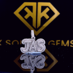 Custom Hip Hop Jewelry <b>Gold</b> VVS Moissanite Diamond Iced Out Pendant with Name Logo Unisex IGI Certified - Product Image 4