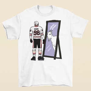 เสื้อยืด Connor Bedard พิมพ์ลายดิจิตอลด้านหน้า 180 กรัม ผ้าไหม/คอตตอนลำลอง ลาย Mirror GOAT - Product Image 3