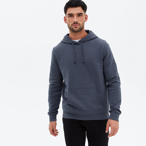 Venta al por mayor 100% algodón pulóver sudaderas con capucha hombres Invierno Polar transpirable patrón sólido Anti-retráctil térmico ecológico sudaderas - Product Image 5