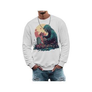 Sweat-shirts tendance d'hiver brodés en molleton 100 % coton doublé respirant pour unisexe, décontractés, à manches longues, col rond, coupe ample - Product Image 1