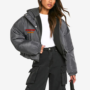 OEM Offre Spéciale hiver décontracté femmes doudoune coton remplissage Rivet broderie imperméable surdimensionné recadrée à manches longues conception - Product Image 4